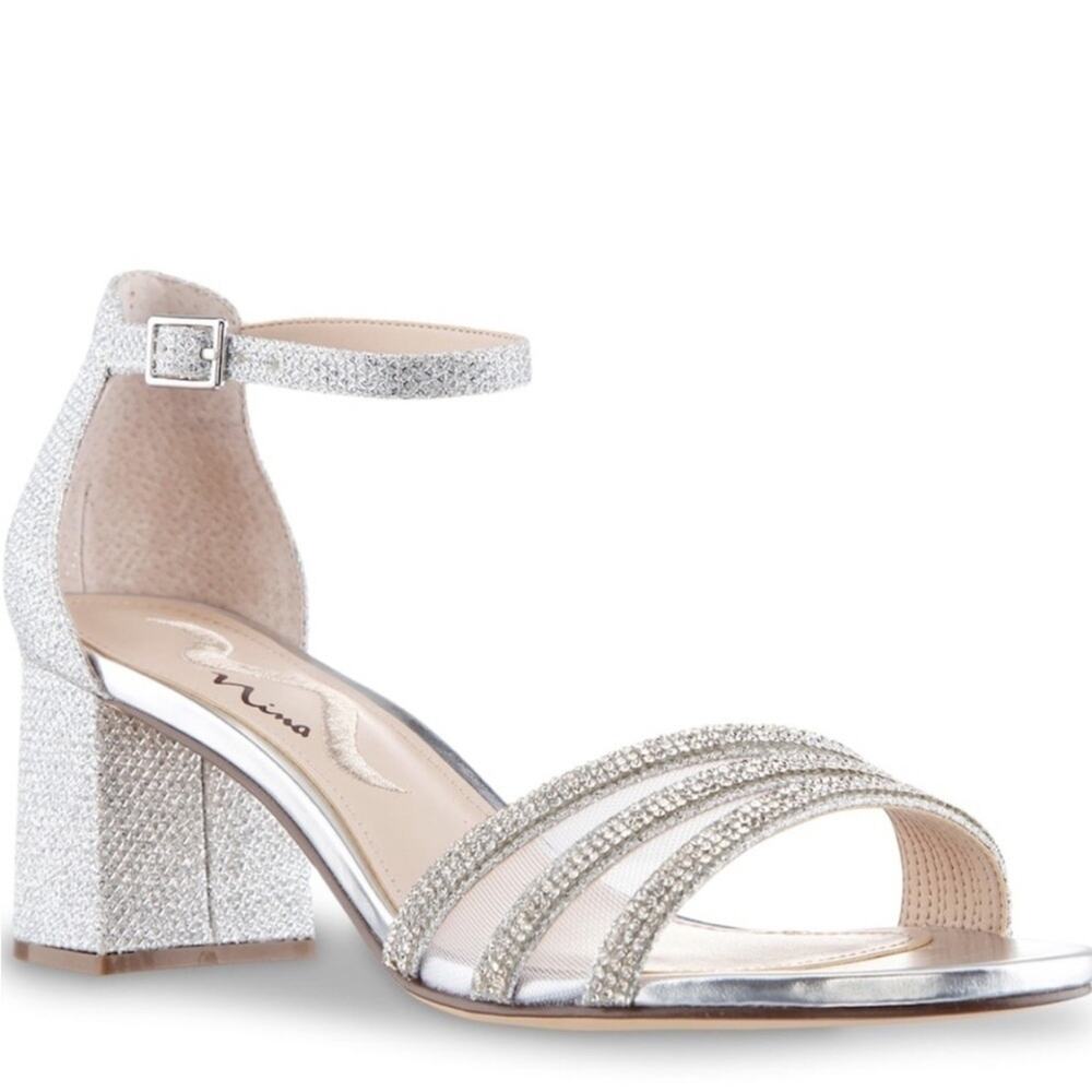 Nina NWT Bridal Heels sandals Shoes Nagida-YF in Silver size 10